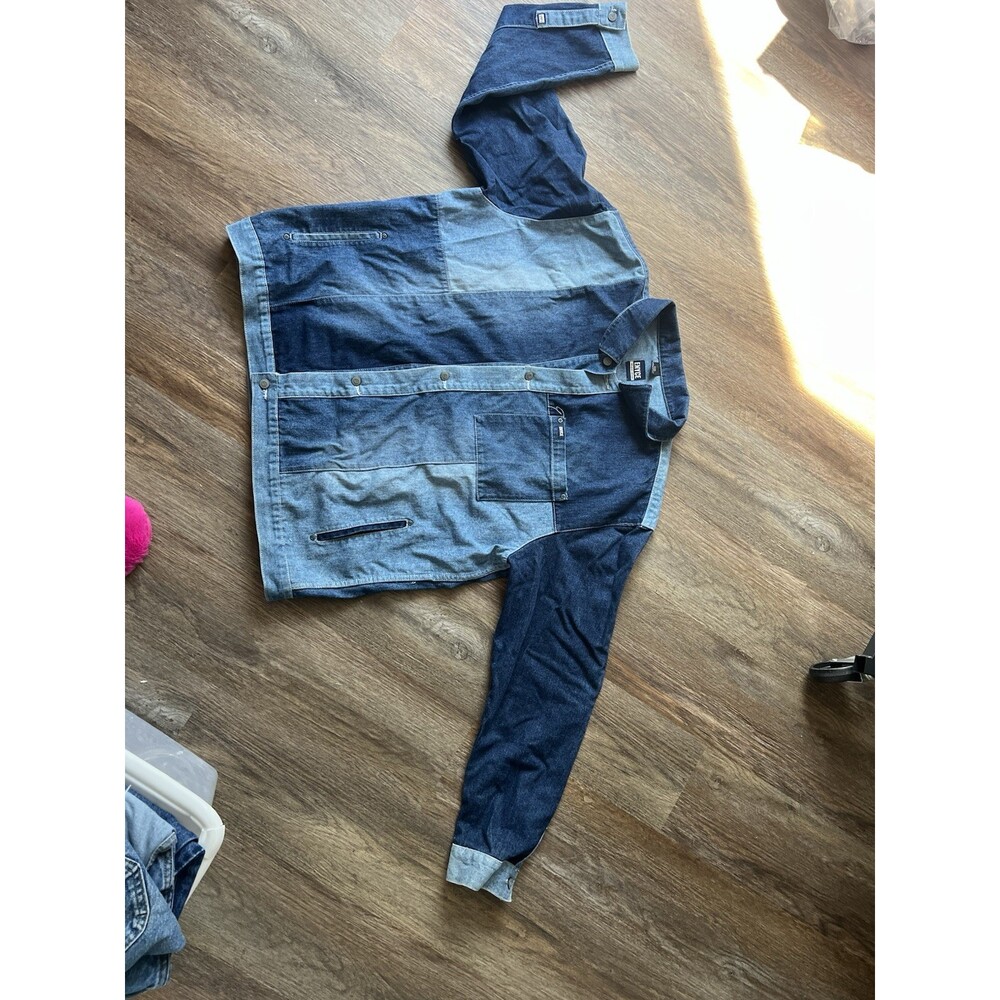 Vintage Men’s Enyce Ombré Patchwork Denim Jacket Size XXXL 3X 90s/2000s